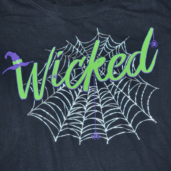 Celebrate Halloween Junior Black Tee "Wicked" Web - Size Junior 3X (22w / 24w) - Picture 2 of 4
